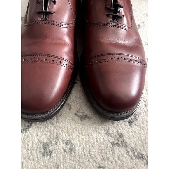 Mens Allen Edmonds Byron Brown Cap Toe Dress Oxford Shoes Leather Lace Size 10